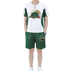 83666-P65男士夏季套装短袖t恤短裤穿搭一整套夏天薄款潮牌休闲图片