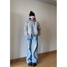 【有货】NZ455CC-特P42冰蓝闪电纹水洗牛仔裤男女宽松裤子，男装牛仔裤，星座1007（原301D）