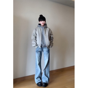 【有货】NZ455CC-特P42 冰蓝闪电纹水洗牛仔裤男女宽松裤子图片