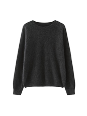 皇冠级纯山羊绒拉绒毛衣女秋冬温柔慵懒风宽松百搭套头羊绒衫，女装羊毛衫，优麦羊绒（原洪叶羊绒）