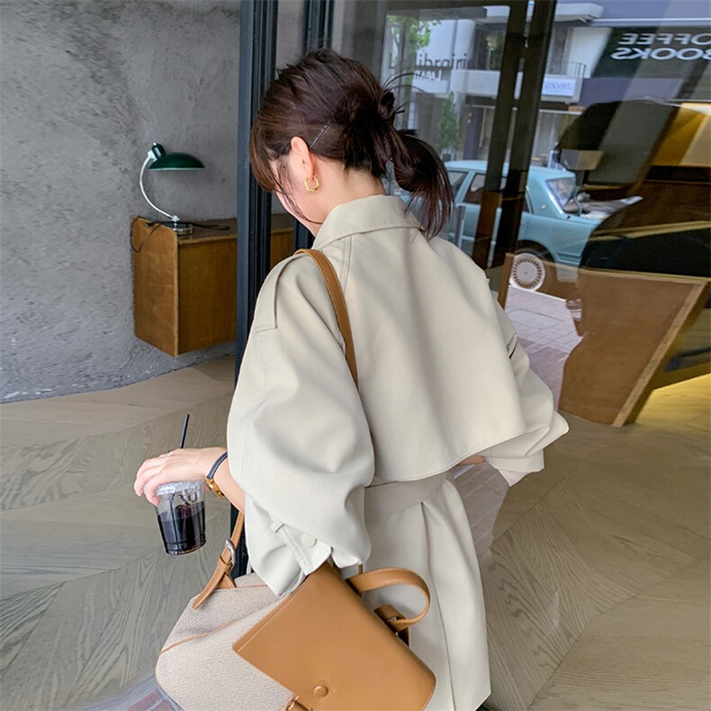 2025秋季减龄通勤风淡人风衣女复古随性休闲范宽松休闲显瘦大衣潮,女装风衣,C位