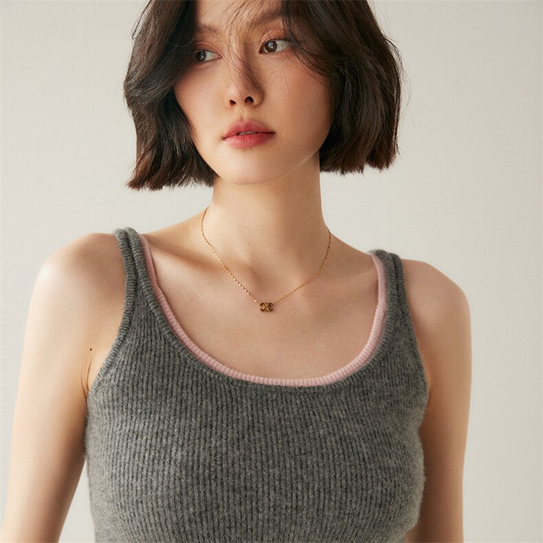 时尚百搭35%羊绒背心秋季必备叠穿单品显瘦修身设计舒适保暖，女装背心吊带，绒创羊绒