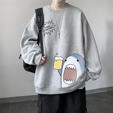 圆领卫衣男大码加厚加绒长袖t恤男S6137-P28加绒款-P33，男装卫衣，电商A040