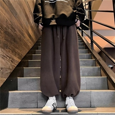卫裤男秋冬季新款阔腿裤宽松百搭休闲长裤直筒垂感运Q86/P36，男装休闲裤，星座506