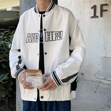 2026秋冬港风学生复古棒球服夹克男女同款/A338-1-WT09-P85,男装夹克,电商D325