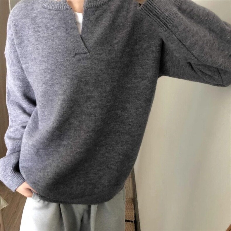 【有货】DMY291-P55高级感小V领毛衣男秋季宽松慵懒风针织秋季,男装针织衫/毛衣,星座603-2