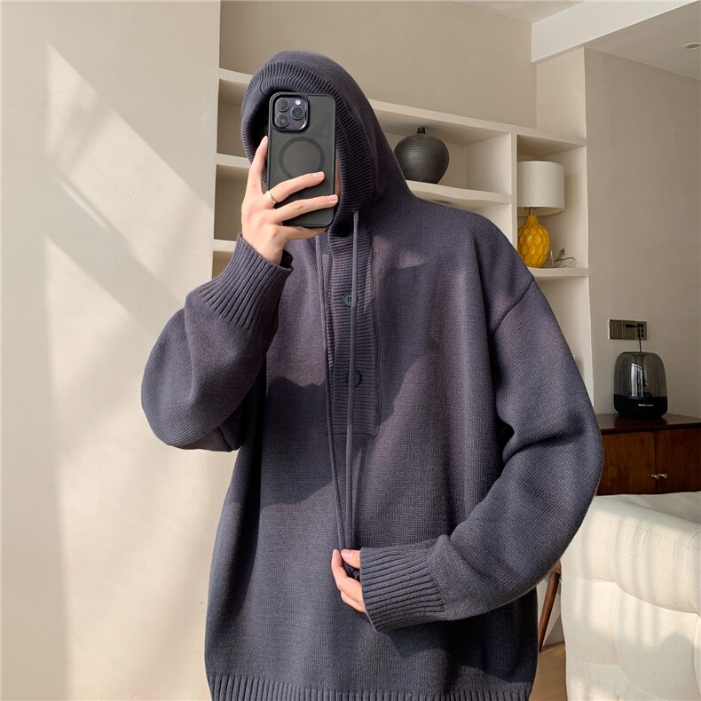美式慵懒风高级感连帽毛衣男女针织衫MY2626P65,男装针织衫/毛衣,电商基地A086