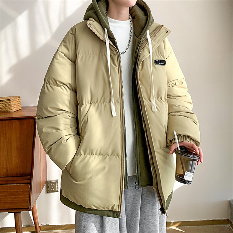 棉衣男冬季新款港风宽松假两件连帽羽绒棉服D9999-P80(现货）,男装棉衣,星座214-3