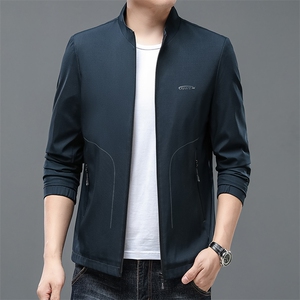 男士2023年秋季新款长袖商务休闲立领外套青年拉链夹克图片