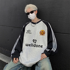 白花灰拼黑袖