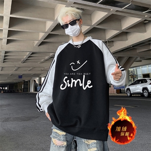 抖音得物供货 提供视频秋冬重磅美式宽松织带圆领卫衣07158图片