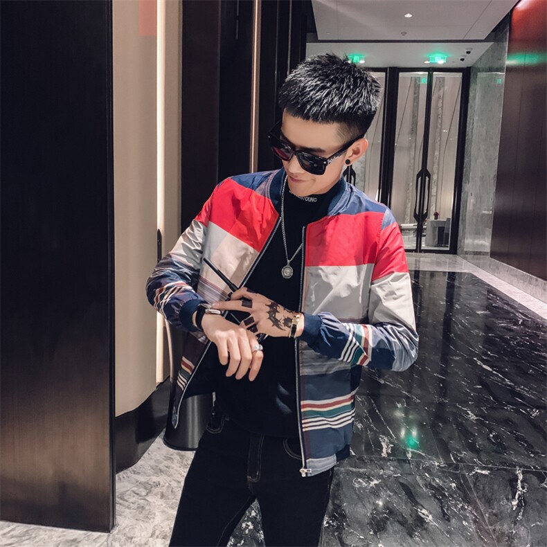 社会风春秋格子修身韩版夹克B297-1359-P70,男装夹克,电商B297