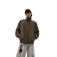 荔枝纹高端双层领廓形设计大码M-5XL机车皮衣JK78095特P118控178，男装皮衣，星座227-7