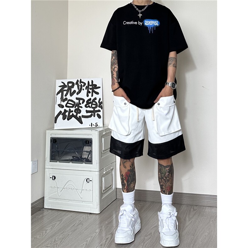 2025夏季新款男休闲五分裤A061-ED50016-P50控68-聚酯纤维,男装牛仔裤,电商A061-1