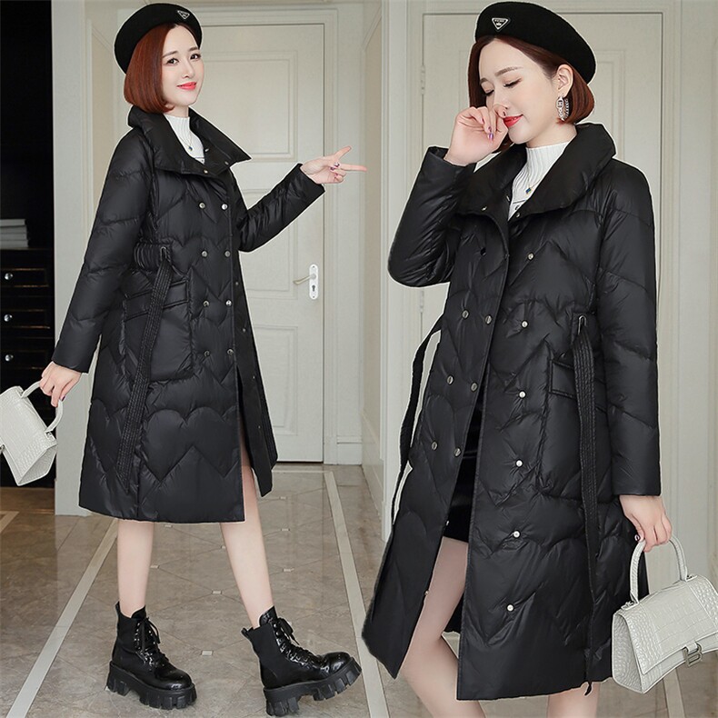 2020冬装新款简约时尚中长款羽绒服保暖外套,女装羽绒服,依万里