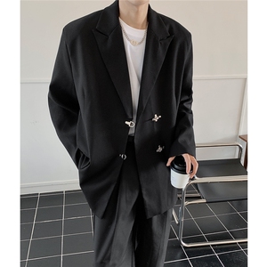 1港风金属飞机扣设计西服男：95%聚酯纤维 5%氨纶XF77772P95控128图片