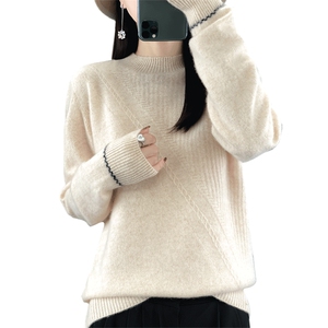 女套头短款2024年新款秋冬内搭洋气网红打底羊毛衫图片