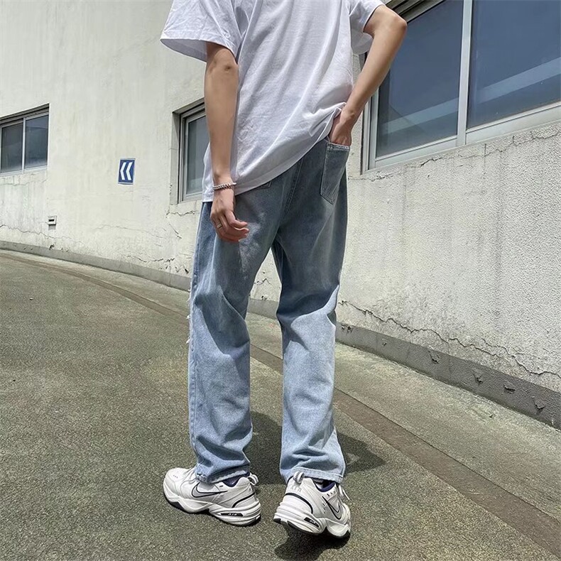 美式复古水洗做旧破洞牛仔裤男ins高街N8815P40,男装牛仔裤,星座1116-2