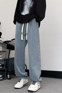8XL-M牛仔裤男士直筒宽松特大码胖子阔腿裤男款长裤NZ110-P45控58图片