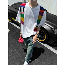 XZ1005-1-TTH0043-批58，夏季彩虹短袖T恤，男装T恤，星座1005-1