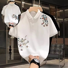 潮牌轻奢Polo衫短袖T恤男夏季新款潮流休闲翻领上衣半袖PL54P32，男装T恤，星座1013-5