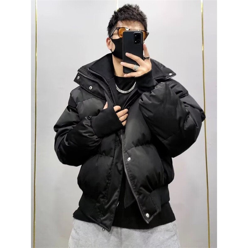 网络图现货社会风现货纯色双领假两件防风棉衣RM8205-P115,男装夹克,星座1005-4