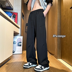 XZ616夏季薄款冰丝压褶设计百搭长裤宽松休闲裤TY2483P45控58，男装休闲裤，星座512A（原616）