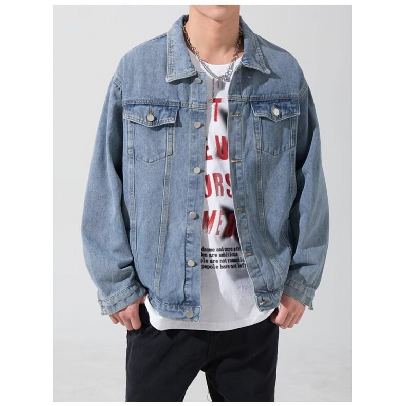 牛仔外套男高街潮牌夹克港风休闲百搭翻领情侣上衣服JK001-P65,男装夹克,星座308B-1
