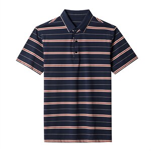 夏季新款男士翻领短袖t恤中年有领男装上衣服休闲POLO衫图片