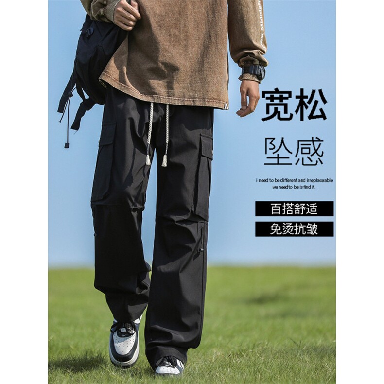 潮牌日系工装裤男士秋款美式宽松休闲阔腿直筒长裤子K720-特批-39,男装工装外套,星座718-1