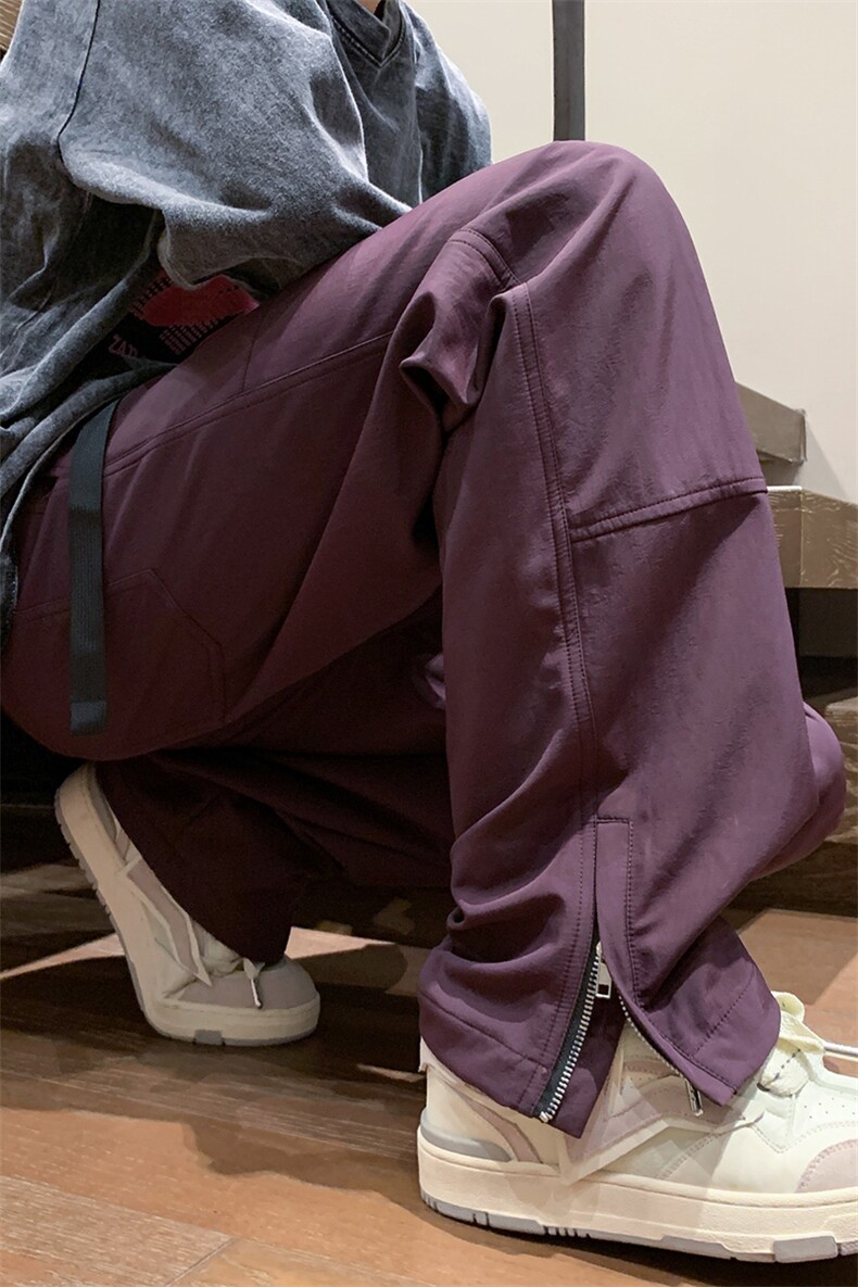 港风秋冬工装裤三条杠开叉拖地宽松休闲伞兵裤男K23321-P50控68,男装工装外套,星座717