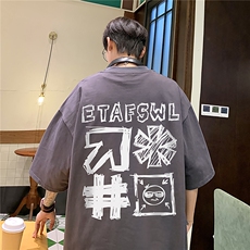 重磅240克精梳双纱精密赛格纺T恤纯棉印花短袖男T6347特P19，男装T恤，星座610B-1