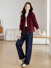 长期现大货休闲卫衣两件套装女春秋款2026新款时尚开衫外套直筒裤，女装套装/套裙，璐依舞