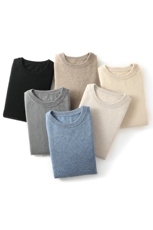 高端山羊绒衫短袖男圆领休闲纯色套头宽松羊毛针织半袖T恤打底衫，男装羊绒套衫，伊绒腾羊绒