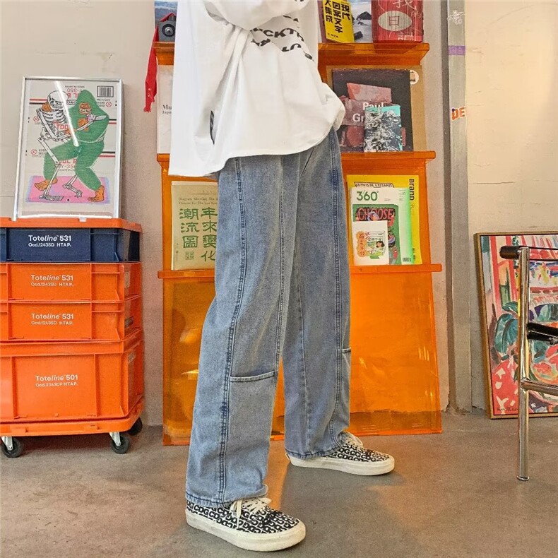 牛仔裤男秋季潮大码休闲裤子高街L807P40,男装牛仔裤,星座1116-2