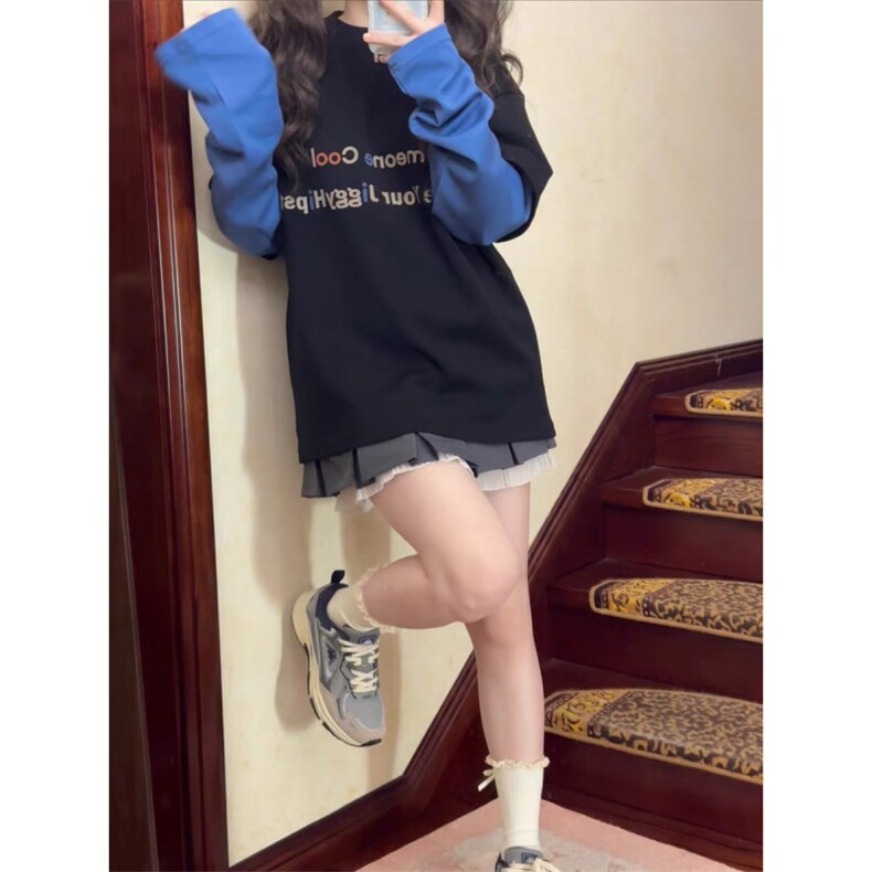 现货自制300克纯棉双纱假两件长袖t恤，男装T恤，星座807