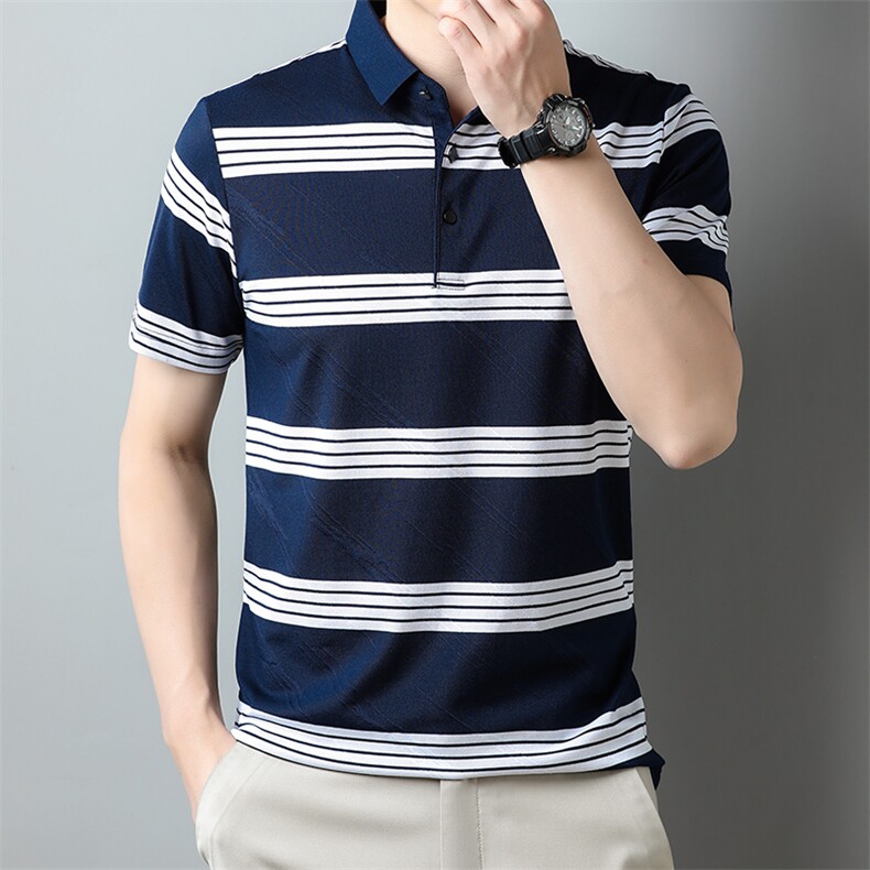 男士夏季新款商务休闲短袖T恤男式时尚潮流翻领体恤LBF6606-P55,男装T恤,星座1105-3