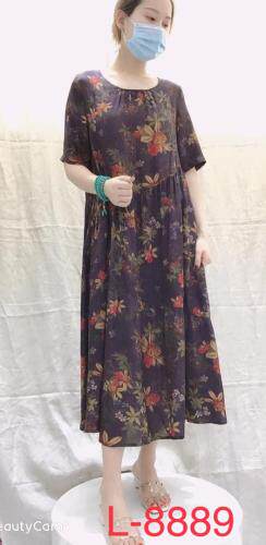 人丝面料高端连衣裙，XL-4XL，女装连衣裙，亿朵