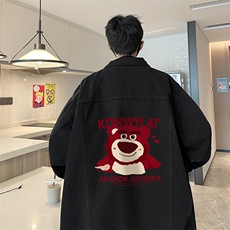 牛仔夹克男大码牛仔外套男茄克NJ77285-P60加绒款-P75，男装夹克，电商A040