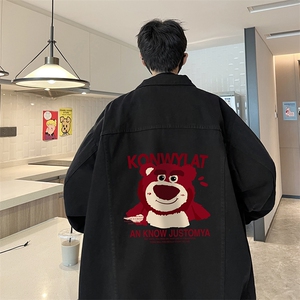 牛仔夹克男大码牛仔外套男茄克 NJ77285-P60加绒款-P75图片