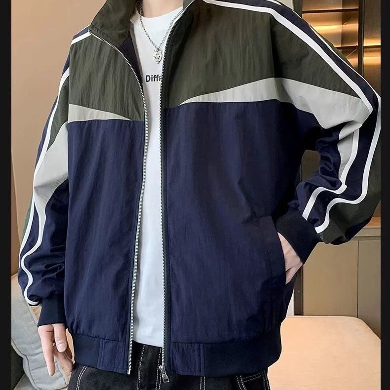 801-P55运动套装春秋季男士防水夹克外套潮流休闲帅气搭配,男装休闲套装,电商B323A