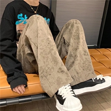 春秋古着vintage裤子美式卫裤男高街ins潮牌直筒拖地裤K2110-P30，男装休闲裤，星座512-2