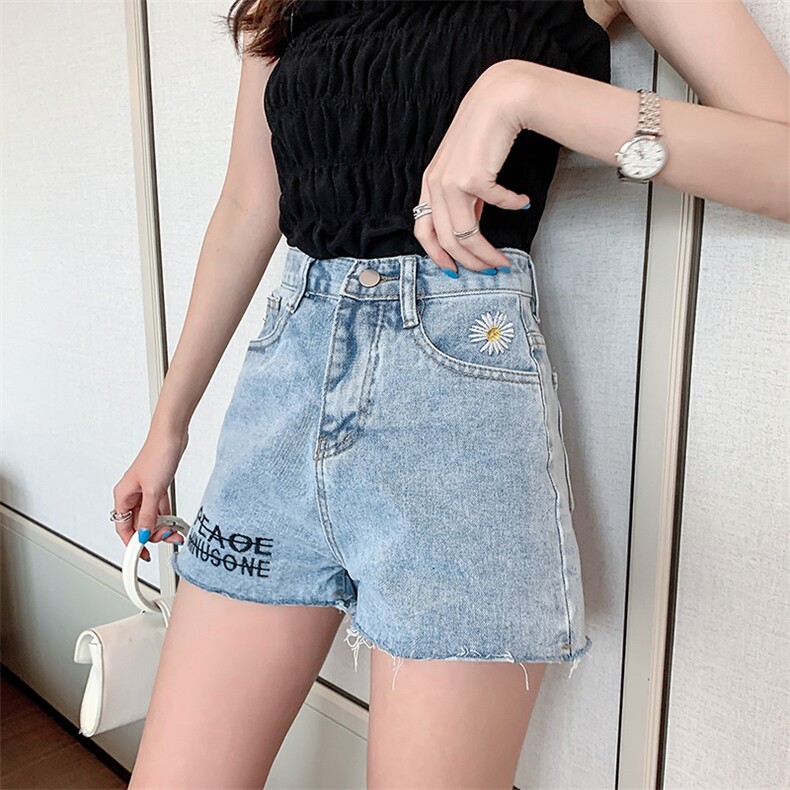 夏女装牛仔短裤韩版休闲刺绣热裤显瘦潮量大从优905-1-M208#，女装牛仔裤，星座905-1