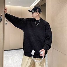 日系男情侣刺绣蘑菇圆领针织衫2024秋冬百搭学院风长袖M5629-P53，男装针织衫/毛衣，星座1109-3