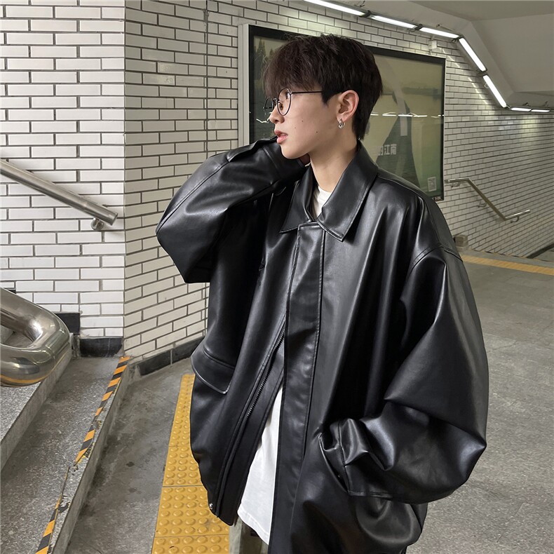 主推港风秋装中性美式刺绣夹克复古情侣皮衣休闲外套男G1062P88,男装夹克,电商A339
