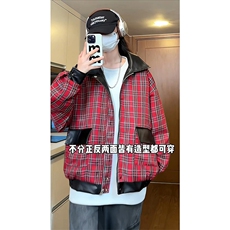 秋季情侣两面穿外套新款港风宽松时尚百搭休闲外套HY668TP80，女装短外套，电商A102B