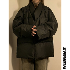 中性风黄灯羽绒防风手套设计V领和服式羽绒服男YR77712P218控298，女装羽绒服，星座227-7