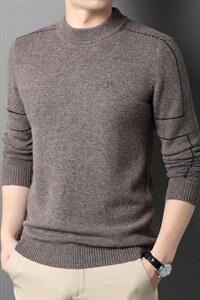 QLM77834全羊毛羊毛衫男针织衫加厚打底衫毛衣P175，男装针织衫/毛衣，电商B360