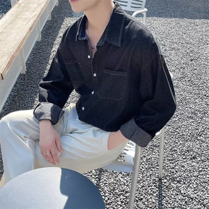 衬衫男长袖2025春秋新款ins潮牌休闲牛仔工装衬衣男士外套男C220图片