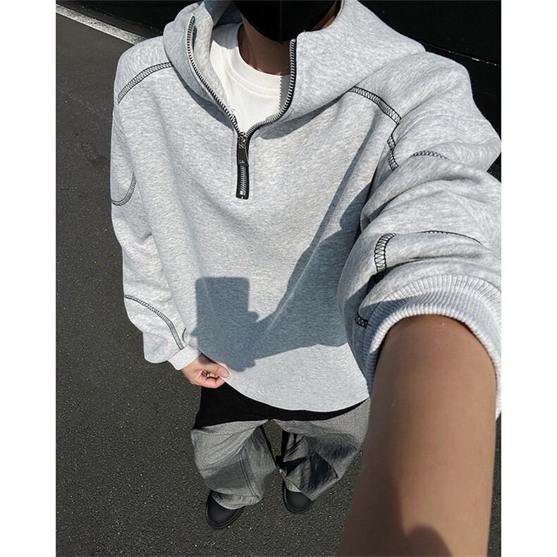 现货~420克高品质缉明线设计连帽卫衣外套WY978P78,女装短外套,星座908